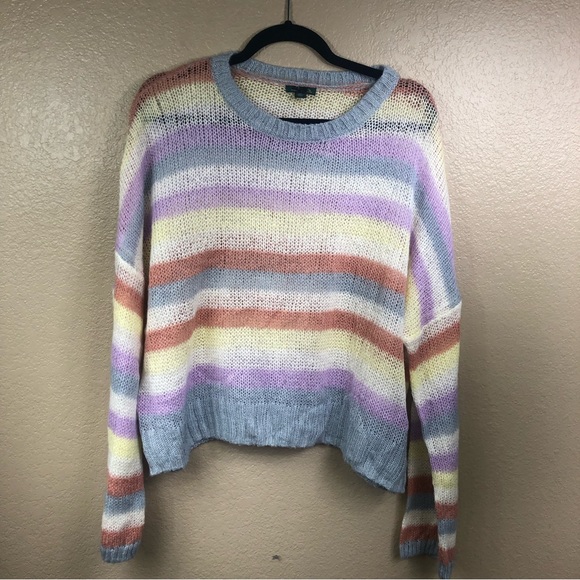 Wild Fable pastel striped loose knit sweater. - Picture 3 of 9